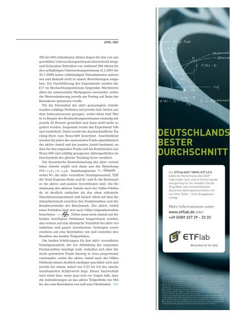 ETF-Magazin: "Routenplaner" (Q2-2009) - Börse Frankfurt