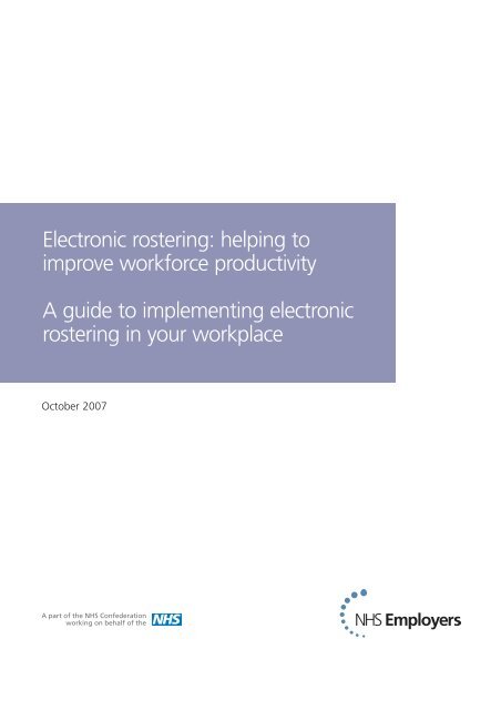Electronic rostering - NHS Employers