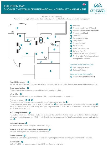 EHL OPEN DAY - Ecole Hôtelière de Lausanne