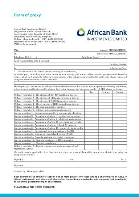 Full integrated annual report - African Bank - Investoreports