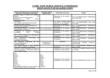 TAMIL NADU PUBLIC SERVICE COMMISSION ... - tnpsc