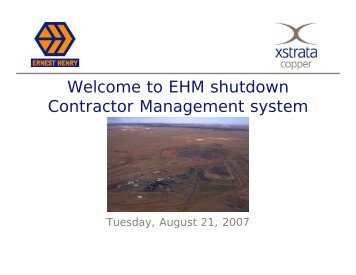 EHM shutdown Contractor Management system - Queensland ...