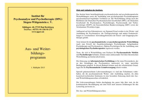 Aus- und Weiterbildungs - Siegen - Wittgenstein e. V. (IPPSW)
