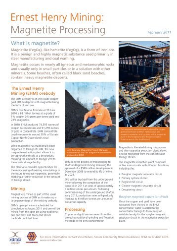Ernest Henry Mining Magnetite Processing (English) - Xstrata Copper