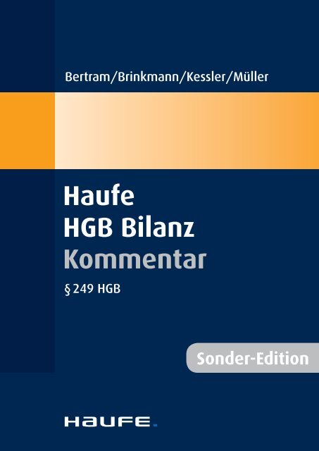 Sonder-Edition Haufe HGB Bilanz Kommentar - Haufe-Lexware