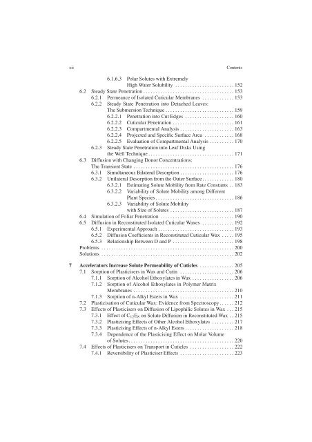 Water and Solute Permeability of Plant Cuticles: Measurement and ...