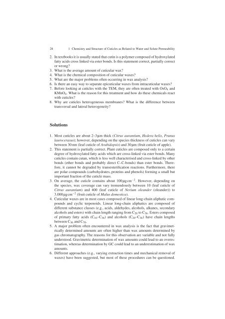 Water and Solute Permeability of Plant Cuticles: Measurement and ...