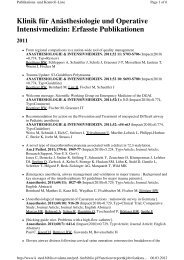 EvaLuna_Publikationsliste 2011 1 - Klinik für Anästhesiologie und ...