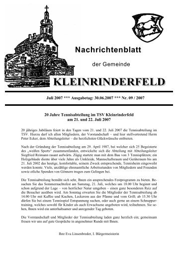 Juli 2007 - Gemeinde Kleinrinderfeld