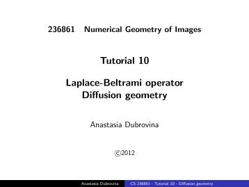 Tutorial 10 Laplace-Beltrami operator Diffusion geometry