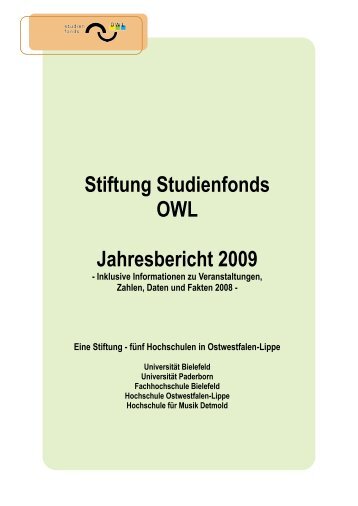 Stiftung Studienfonds OWL Jahresbericht 2009