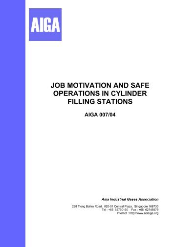 job motivation and safe operations in cylinder filling stations - AIGA