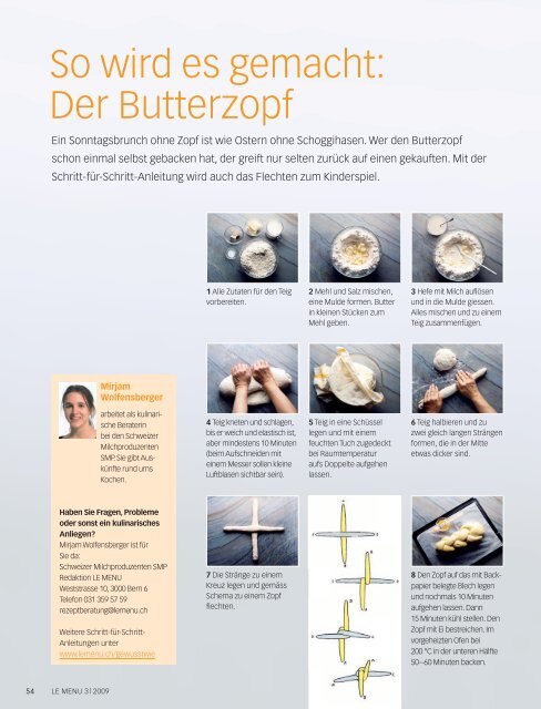 So wird es gemacht: Der Butterzopf - le menu