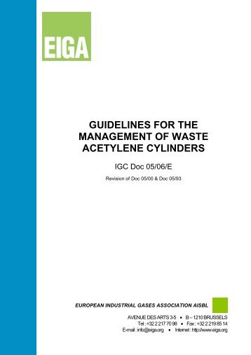 guidelines for the management of waste acetylene cylinders - eiga