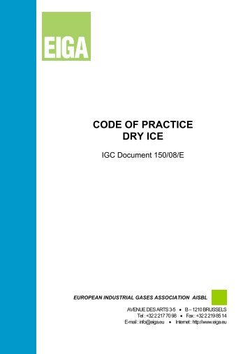 CODE OF PRACTICE DRY ICE - eiga