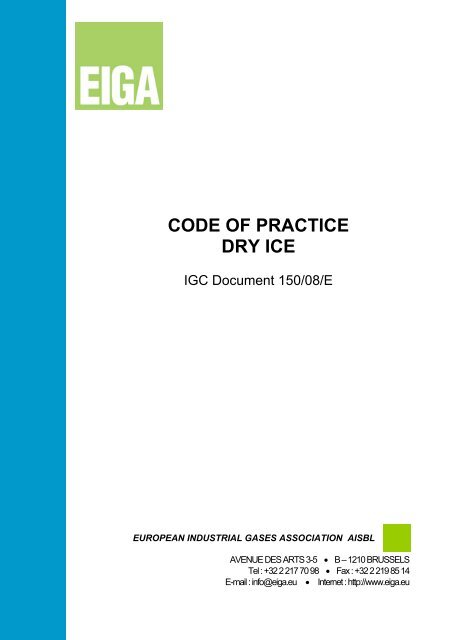 CODE OF PRACTICE DRY ICE - eiga