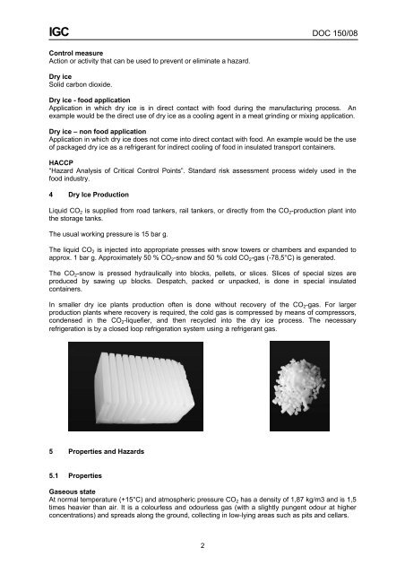 CODE OF PRACTICE DRY ICE - eiga