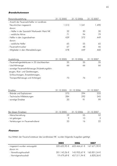 Verwaltungsbericht 2007 - Landkreis Neunkirchen