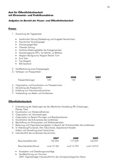 Verwaltungsbericht 2009 - Landkreis Neunkirchen