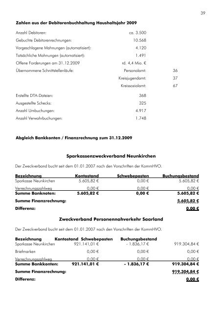 Verwaltungsbericht 2009 - Landkreis Neunkirchen