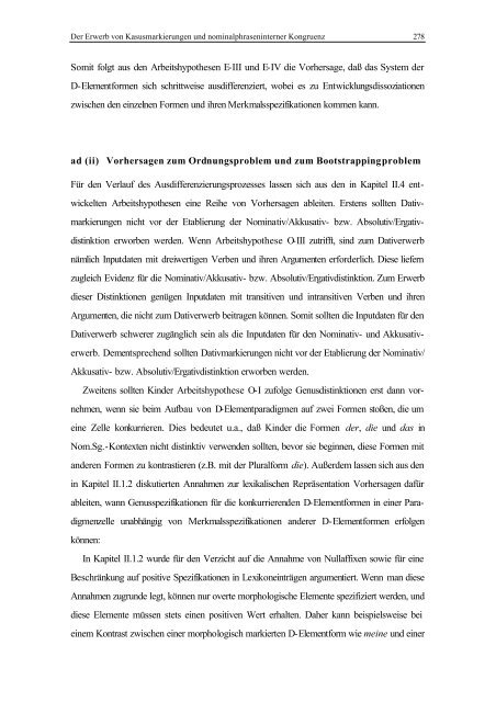 Merkmalsgesteuerter Grammatikerwerb Eine Untersuchung zum