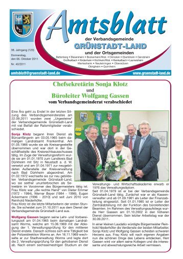 KW 40 GRUENSTADT.pdf - Verbandsgemeinde Grünstadt-Land