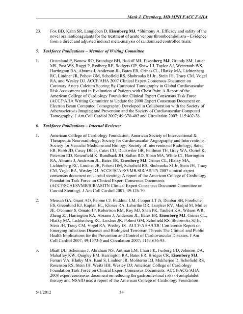 Mark J. Eisenberg, MD MPH FACC FAHA 5