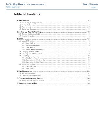 Table of Contents - LaCie