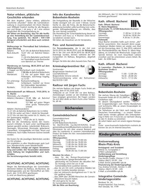 Amtsblatt Der Gemeinde Bobenheim-Roxheim