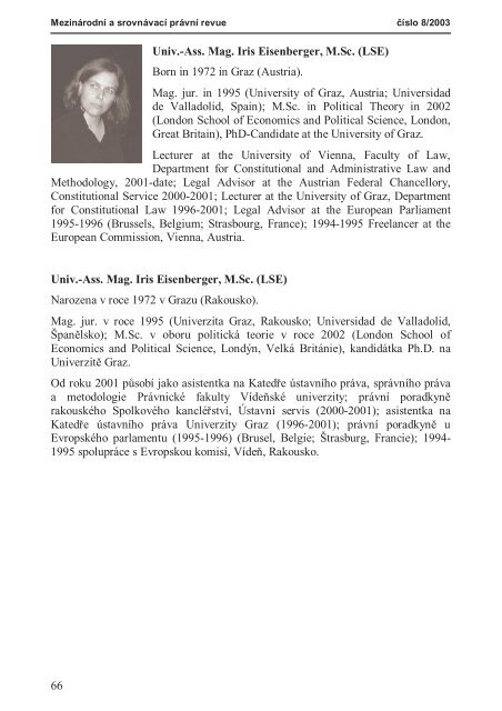 66 Univ.-Ass. Mag. Iris Eisenberger, M.Sc. (LSE) - International and ...