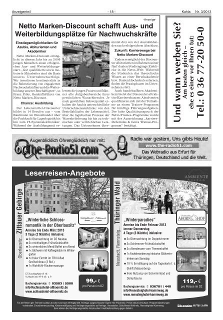 Kahlaer Nachrichten - Ausgabe Nr. 3 - 14. Februar 2014