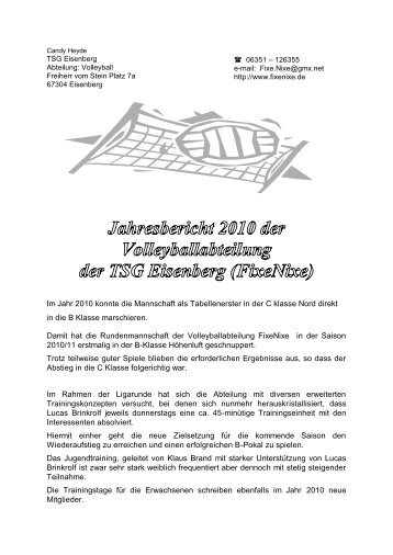 Info Turniereinladung - TSG Eisenberg