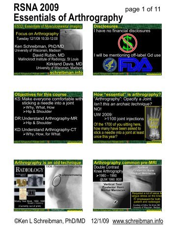 Arthrography - Bad Request - University of Wisconsin–Madison