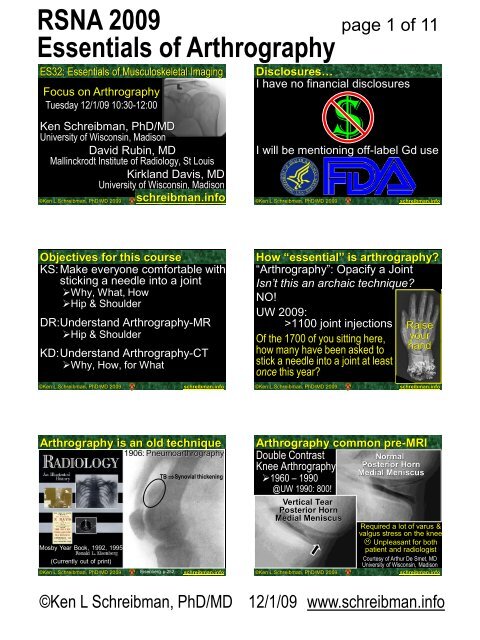 Arthrography - Bad Request - University of Wisconsin–Madison