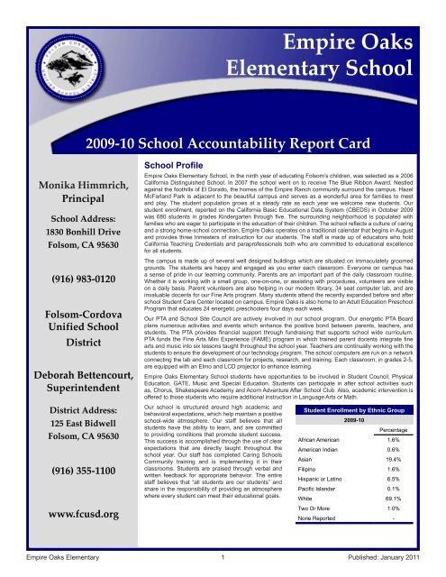 Empire Oaks Elementary School - Folsom-Cordova Unified School