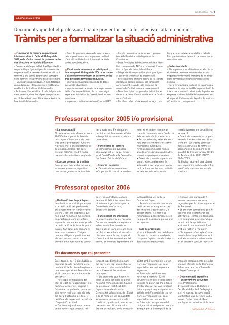 Les informacions més útils per al professorat - Intersindical Valenciana