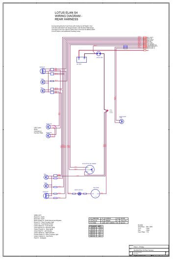 lotus elan s4 wiring diagram - rear harness - Lotus Elan net