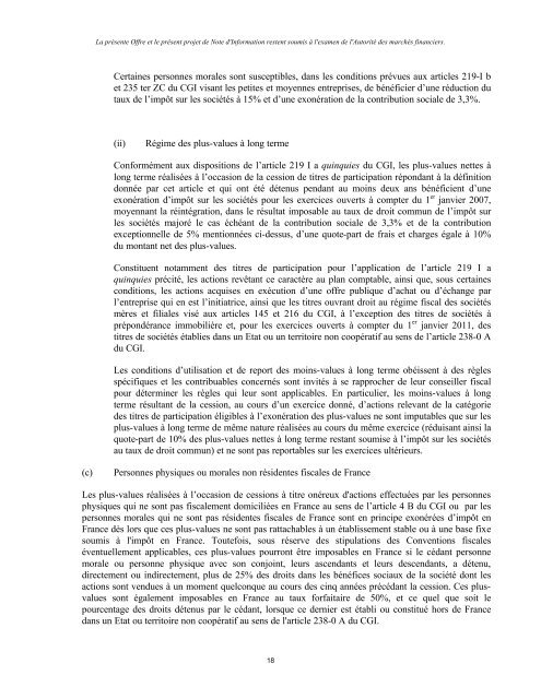 NOTE D'INFORMATION DE L'INITIATEUR RELATIVE A L ... - LaCie