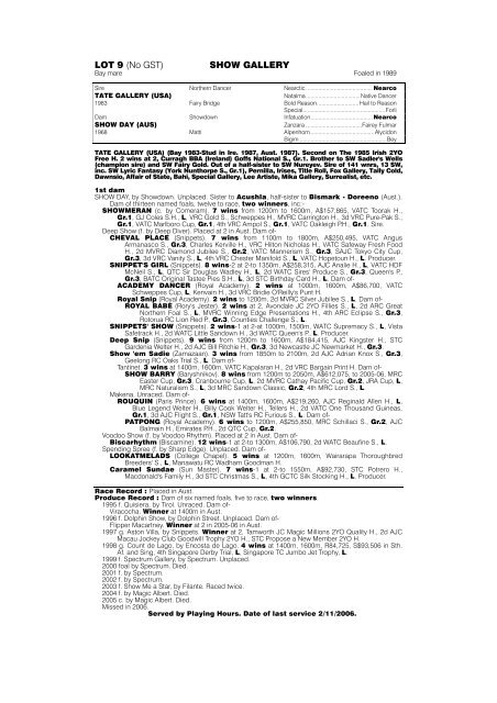 LOT (+ GST) - Magic Millions