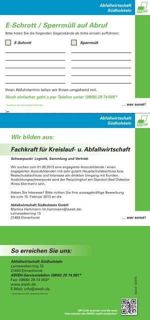 ABFALLfibel 2013 - Abfallwirtschaft Südholstein