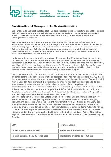 Funktionelle und Therapeutische Elektrostimulation - Schweizer ...