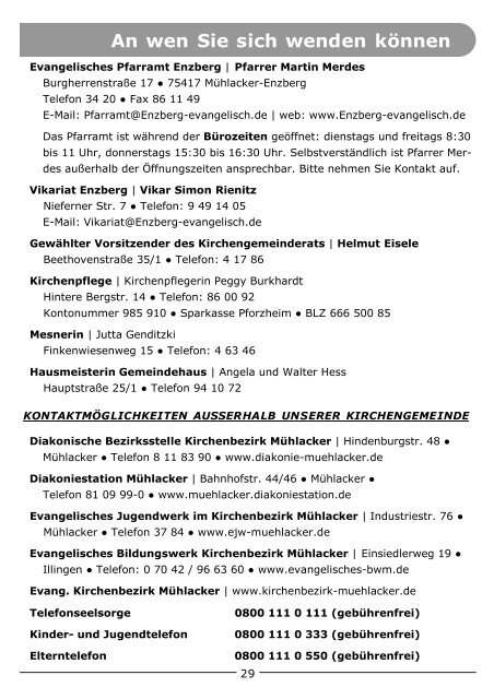 Gemeindebrief Nr. 79 - Evangelische Kirchengemeinde Enzberg