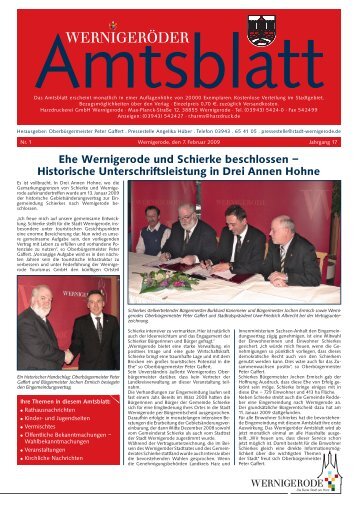 Ehe Wernigerode und Schierke beschlossen – Historische ...