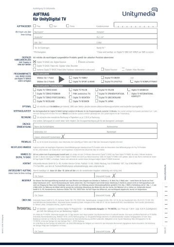 Auftrag UnityDigital TV Hessen - Unitymedia