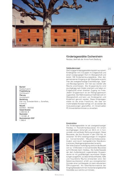 Jahresbericht 2002 / 2003 - Stadt Frankfurt aM - Hochbauamt ...