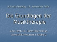 Die Grundlagen der Musiktherapie - Prof. Dr. Horst-Peter Hesse