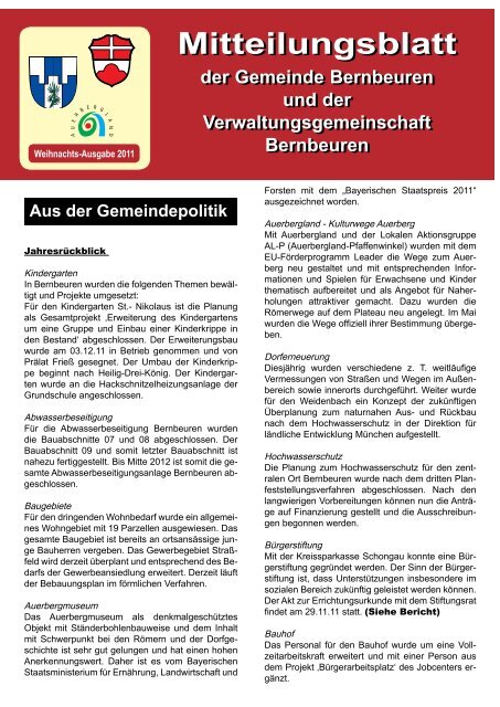 Mitteilungsblatt der Gemeinde Bernbeuren und der