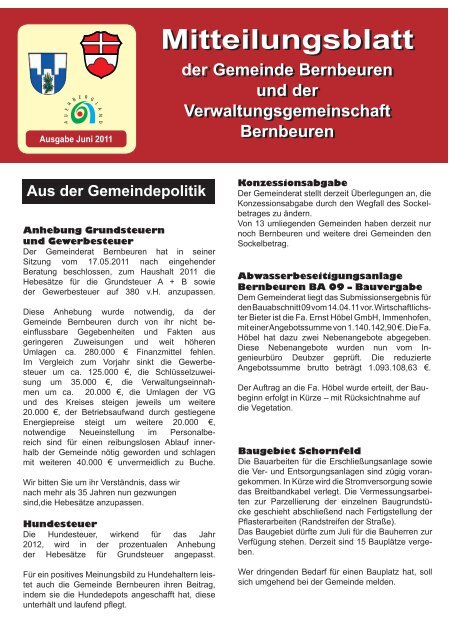 Mitteilungsblatt Juni 2011 - Bernbeuren
