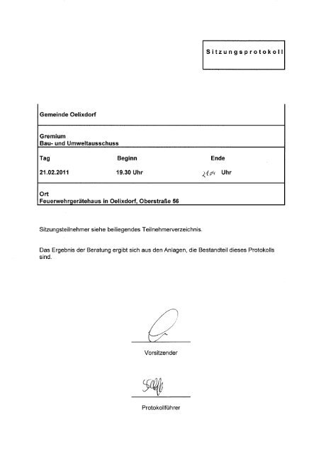 Protokoll Bau- und Umweltausschuss vom 21.02 ... - Amt Breitenburg