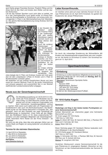 Kahlaer Nachrichten - Ausgabe Nr. 06 - 1. April 2010